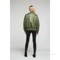 2021 Autumn Loose Zipper Bomber Jacket for Women